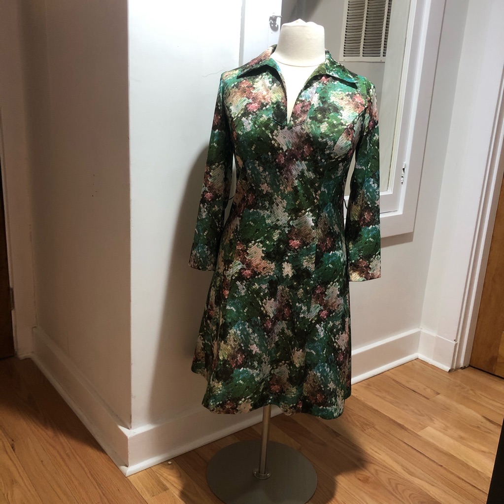 Vintage Cute Elegant Stretch Green / Blush Dress
